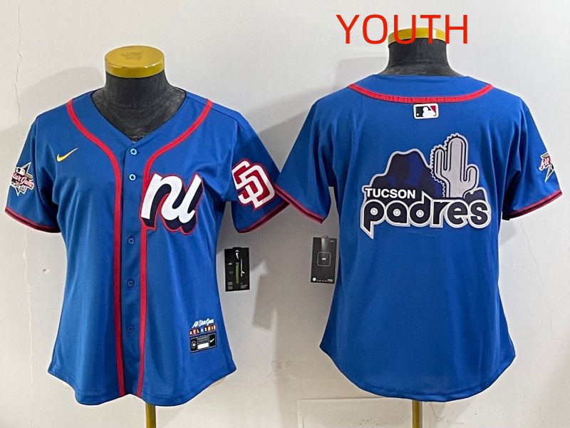 Youth 2025 San Diego Padres Blank Blue All star Nike MLB Jersey style 03->youth mlb jersey->Youth Jersey
